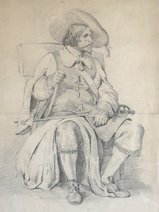 Mousquetaire, vintage artwork by Attributed to Nicolas-Toussaint Charlet, A3 (16x12") Poster Print