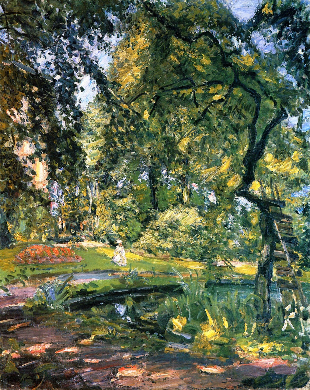 in Godrammstein with Overgrown Trees and Pond by Max Slevogt,A3(16x12")Poster
