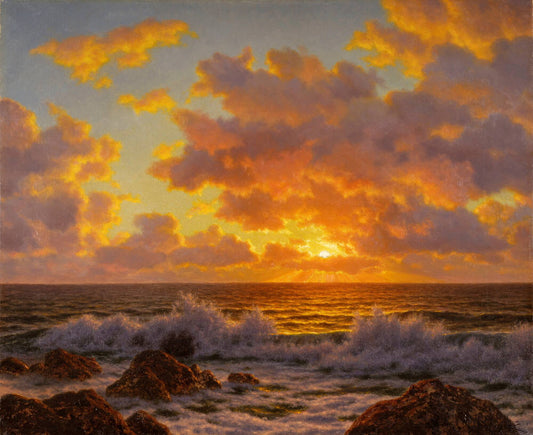 Coucher du Soleil L'Adriatique, vintage artwork by Ivan Fedorovich Choultse, 12x8" (A4) Poster