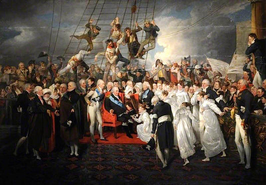 The Arrival of King Louis XVIII of France in Calais in 1814, vintage artwork by Edward Bird, 12x8" (A4) Poster