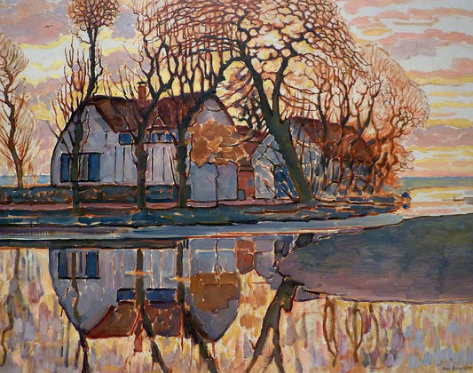 Farm near Duivendrecht, vintage artwork by Piet Mondriaan, 12x8" (A4) Poster