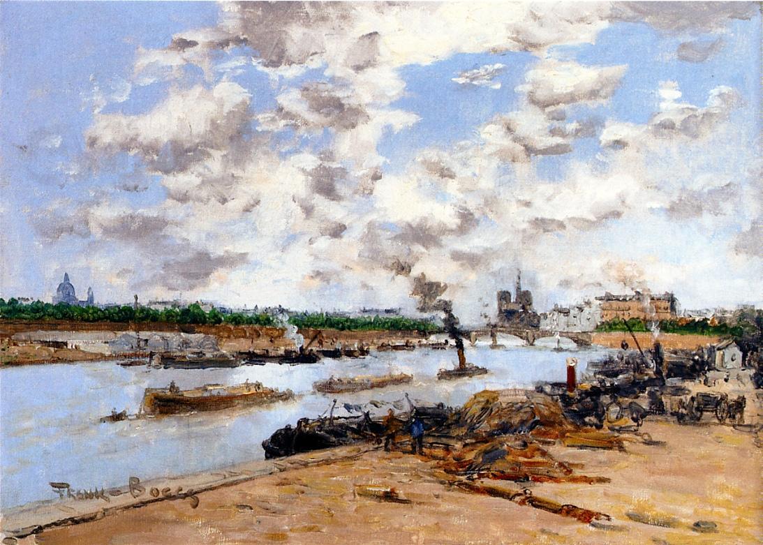 The Seine, Quay Henri IV, Paris by Frank Myers Boggs,A3(16x12")Poster