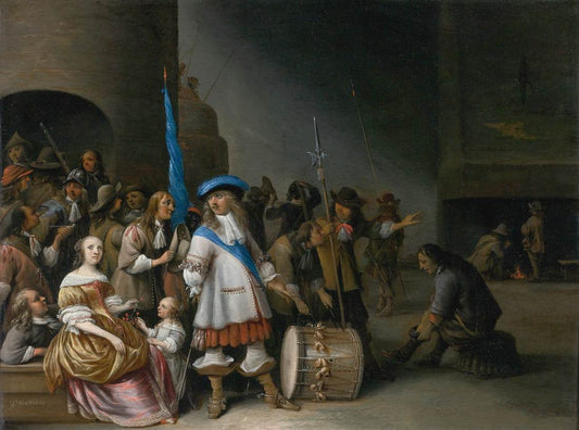 Interior of a Guardroom, vintage artwork by Anthonie Palamedesz, 12x8" (A4) Poster