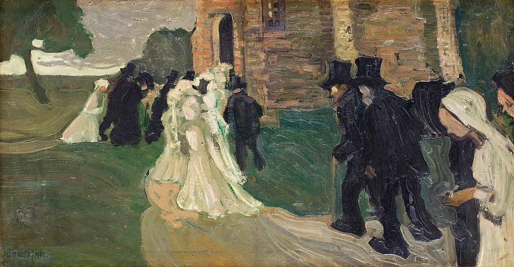 On the Way to Church, vintage artwork by Axel Torneman, 12x8" (A4) Poster