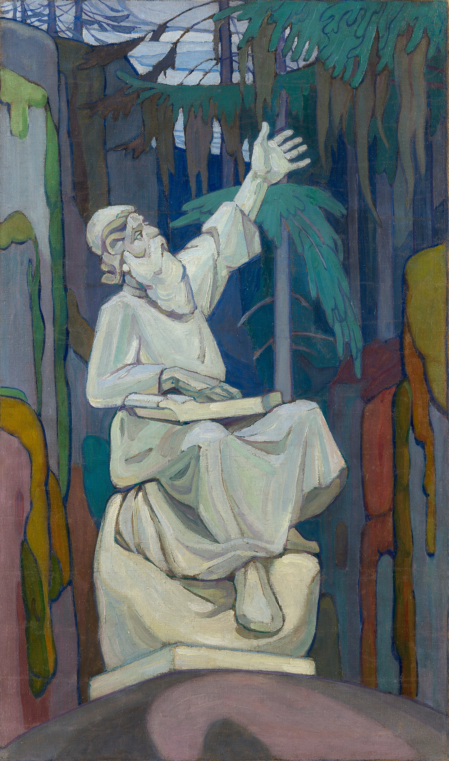 Vainamoinen Playing the Kantele, vintage artwork by Alexander Bogomazov, 12x8" (A4) Poster