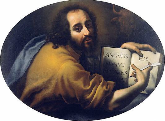 Dr. Antonio Lorenzi in the Guise of Saint Luke, vintage artwork by Carlo Dolci, 12x8" (A4) Poster