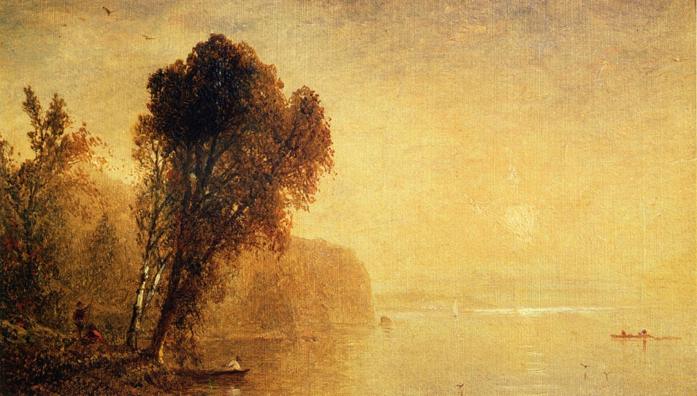 Autumn River Scene, vintage artwork by John Frederick Kensett, A3 (16x12") Poster Print