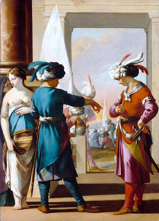 Panthea, Cyrus, and Araspas, vintage artwork by Laurent de La Hyre, 12x8" (A4) Poster