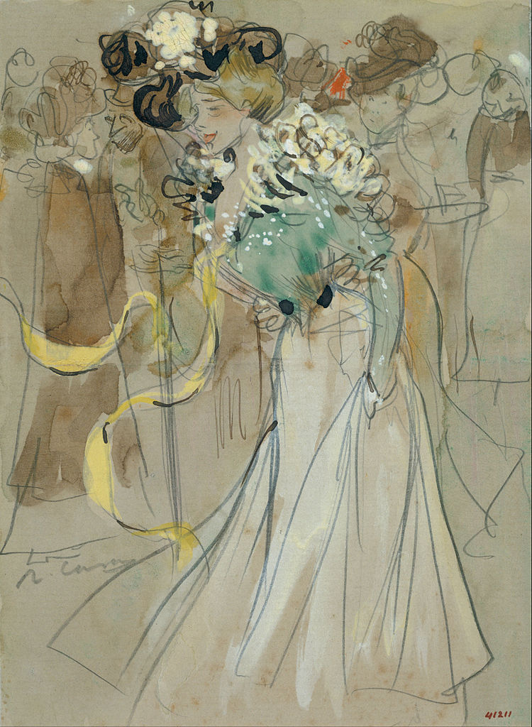 Celebrations in Toulon, vintage artwork by Ramon Casas y Carbó, 12x8" (A4) Poster