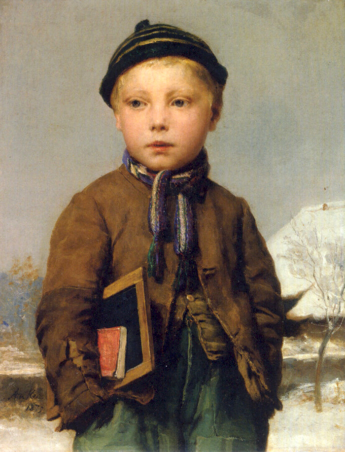 Berner Boy, vintage artwork by Albert Anker, 12x8" (A4) Poster