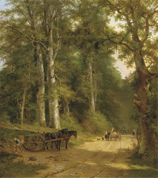 Friendly Encounters on a Sandy Track, vintage artwork by Frans Arnold Breuhaus de Groot, 12x8" (A4) Poster