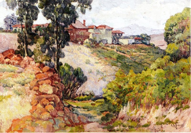 On Mission Hills, vintage artwork by Charles A. Fries, 12x8" (A4) Poster