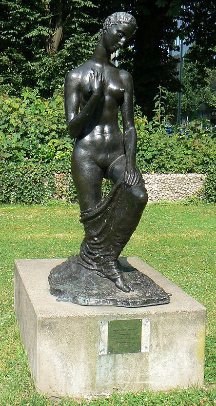 The Kneeling One, vintage artwork by Wilhelm Lehmbruck, 12x8" (A4) Poster