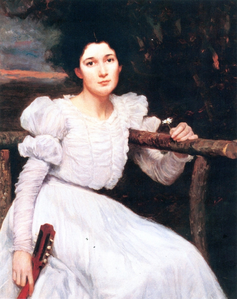 Portrait of Emily Thomas Agur by Charles H. Woodbury,A3(16x12")Poster
