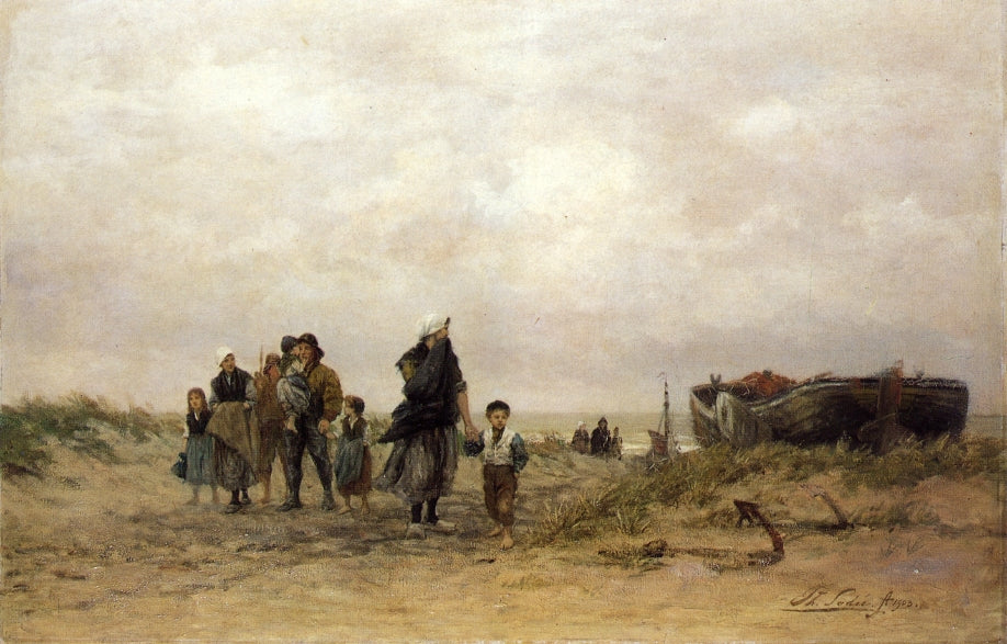 The Reunion, vintage artwork by Philip Lodewijk Jacob Frederik Sadee, 12x8" (A4) Poster