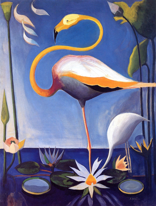 Flamingo, vintage artwork by Joseph Stella, 12x8" (A4) Poster