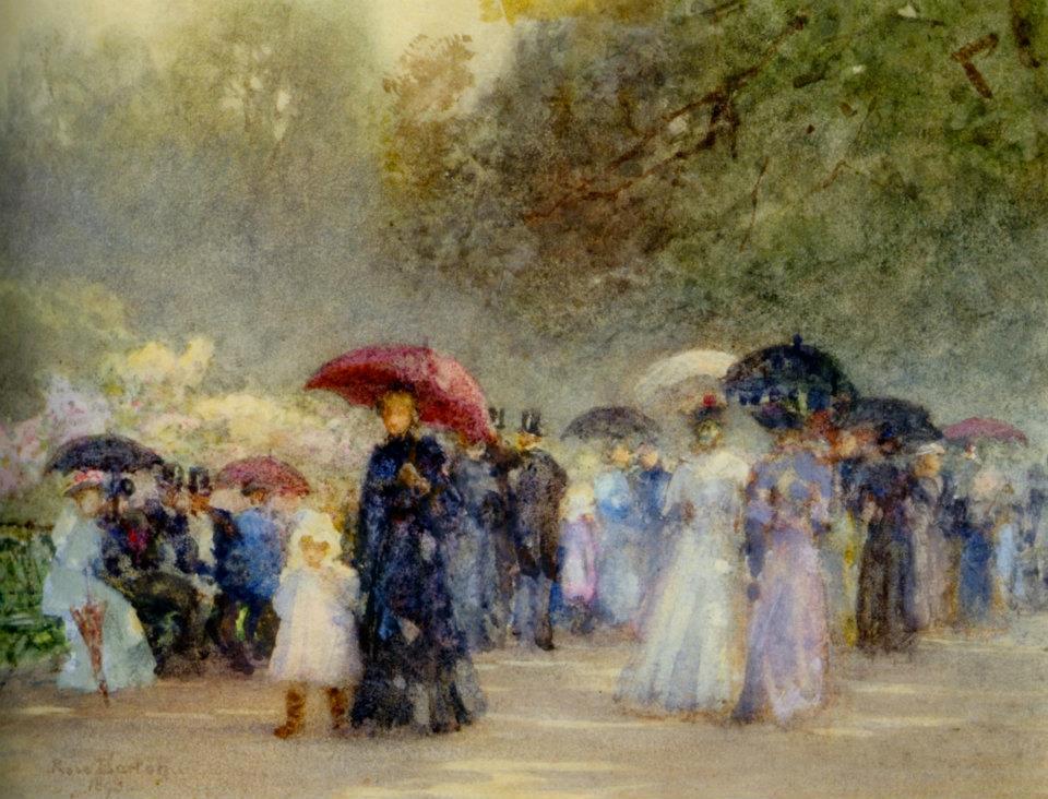 Hyde Park in May, vintage artwork by Rose Barton, R.W.S., 12x8" (A4) Poster