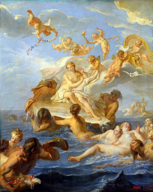 Birth of Venus, vintage artwork by Noël-Nicolas Coypel III, 12x8" (A4) Poster