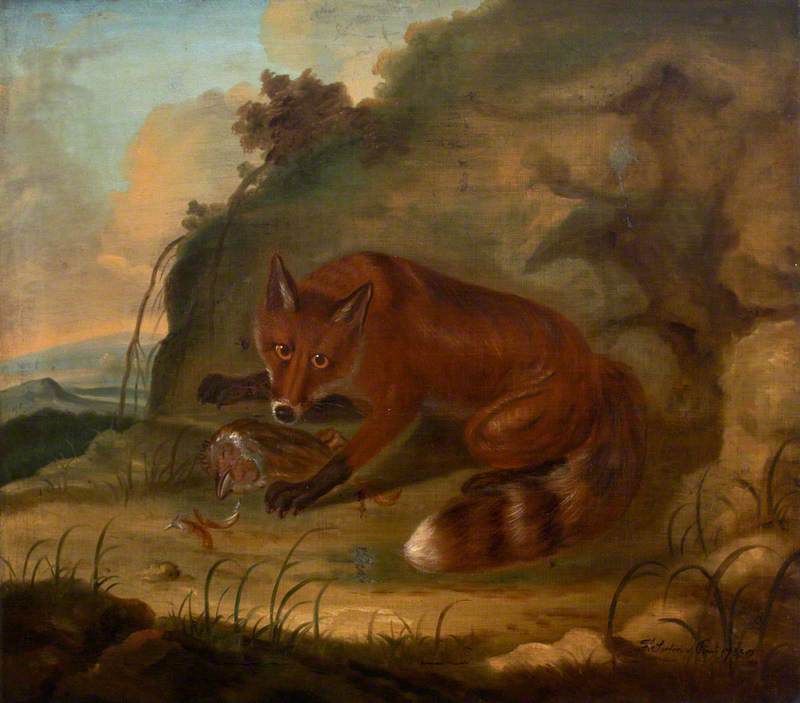 Fox with the Head of a Hen, vintage artwork by Francis Sartorius, 12x8" (A4) Poster