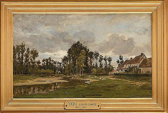 Farm Pond, vintage artwork by Edmond Yon, 12x8" (A4) Poster