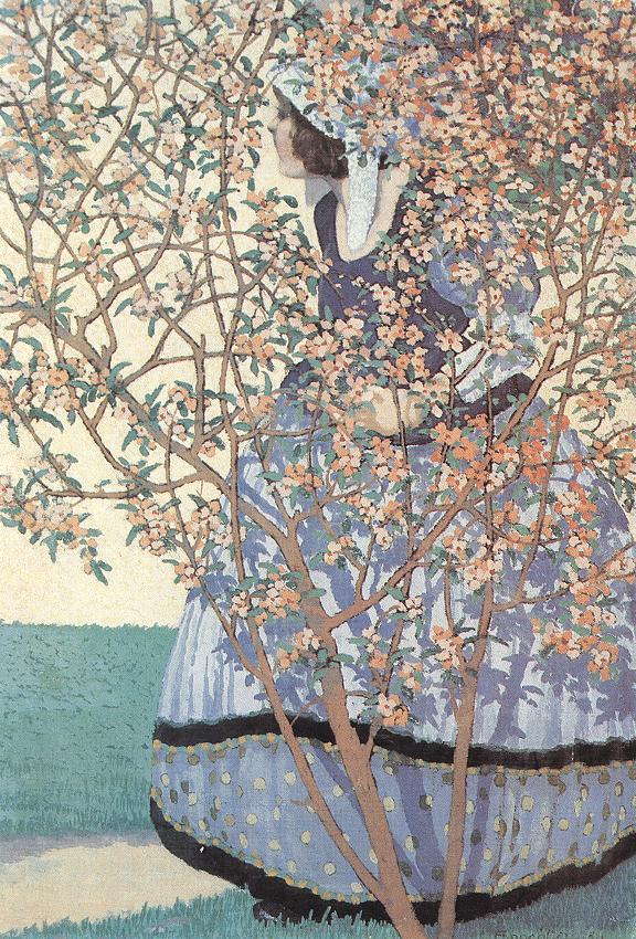 Among Flowers, vintage artwork by Geza Farago, 12x8" (A4) Poster