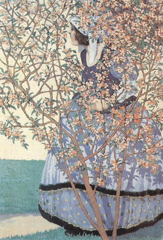Among Flowers, vintage artwork by Geza Farago, 12x8" (A4) Poster