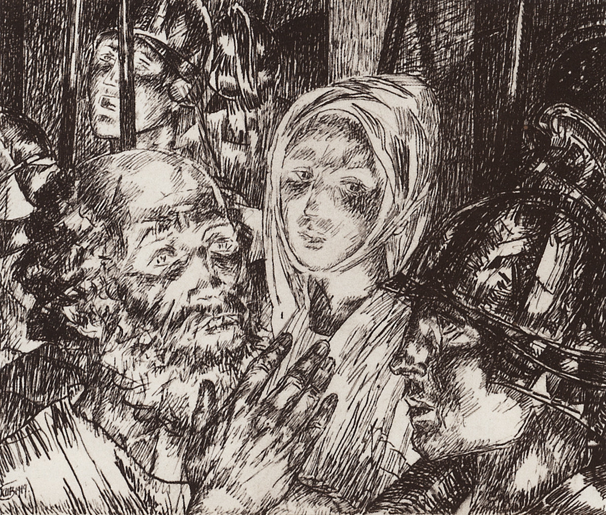 The Abdication of Peter, vintage artwork by Kuzma Petrov-Vodkin, 12x8" (A4) Poster