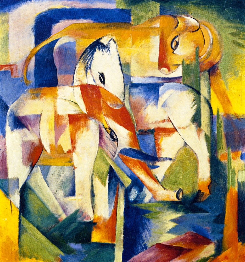Elephant, Horse, Cattle by Franz Marc,16x12(A3) Poster
