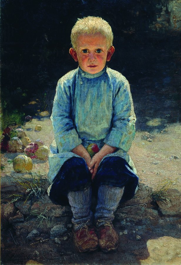 Boy in the Garden, vintage artwork by Nikolai Aleksandrovich Yaroshenko, 12x8" (A4) Poster