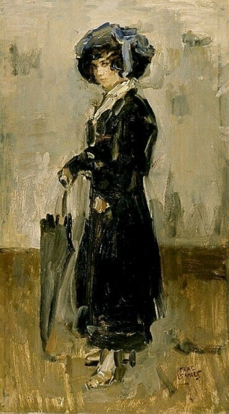 Female Figure ('en velours'), vintage artwork by Isaac Israels, 12x8" (A4) Poster