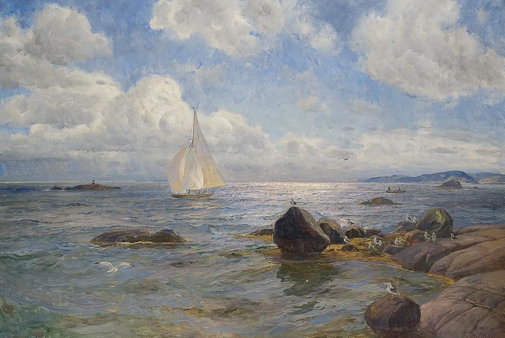 With Full Sails by Thorolf Holmboe,A3(16x12")Poster