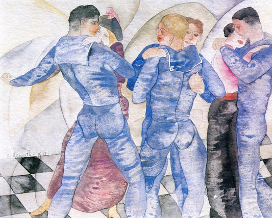 Dancing Sailors, vintage artwork by Charles Demuth, 12x8" (A4) Poster