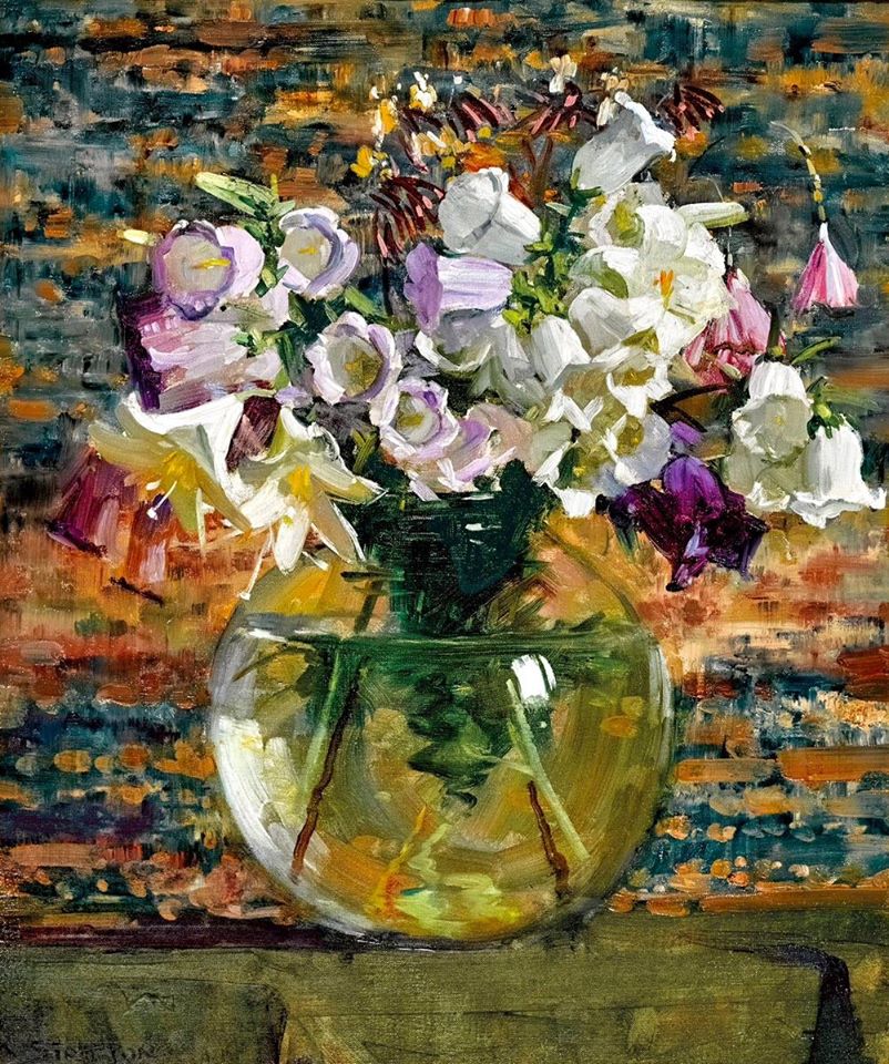 Lilies and Bells, vintage artwork by Sir Arthur Streeton, 12x8" (A4) Poster