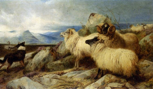 Herding the Flock, vintage artwork by Richard Ansdell, A3 (16x12") Poster Print