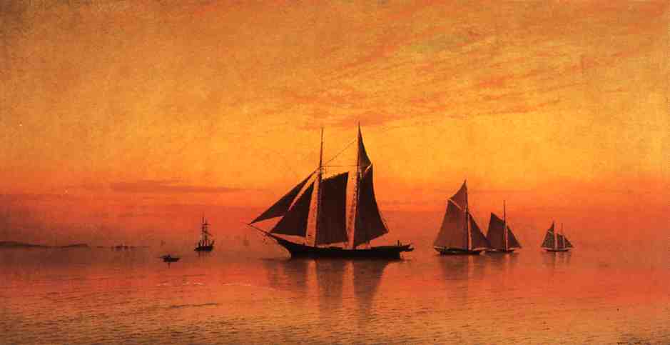 Calm at Sunset, vintage artwork by Francis A. Silva, 12x8" (A4) Poster
