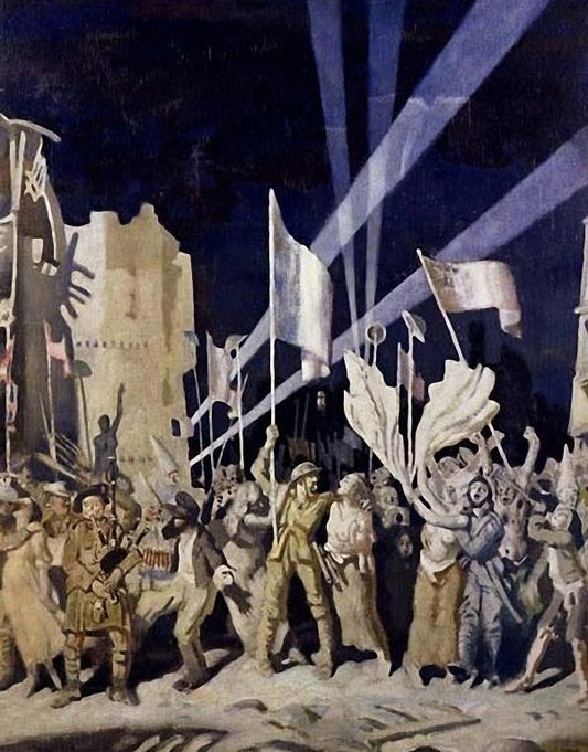 Armistice Night, Amiens, vintage artwork by Sir William Orpen, R.A., R.H.A., 12x8" (A4) Poster