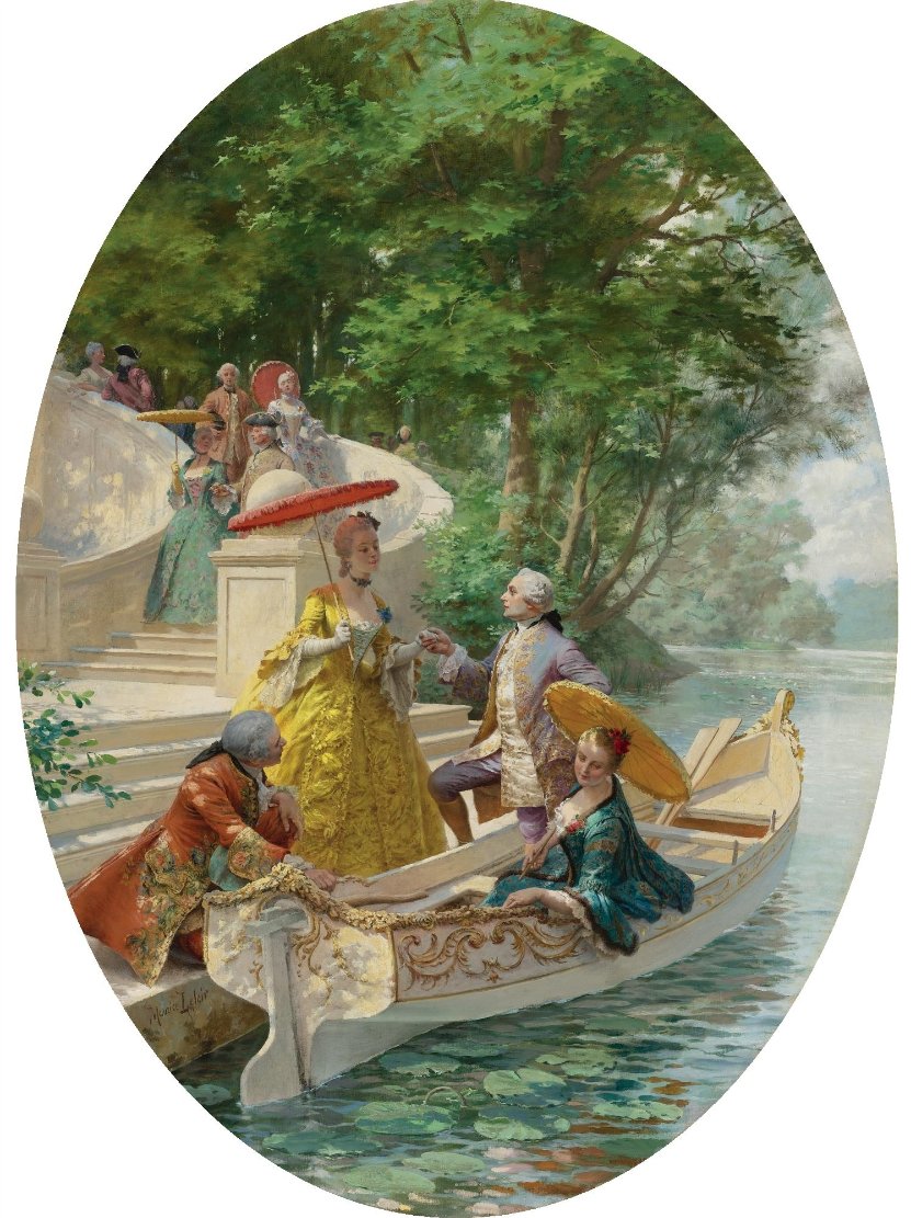 Boating Party, vintage artwork by Maurice Leloir, 12x8" (A4) Poster