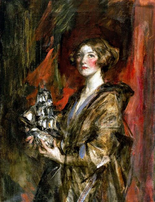Kitty and the Silver Ship, vintage artwork by Sir James Jebusa Shannon, 12x8" (A4) Poster