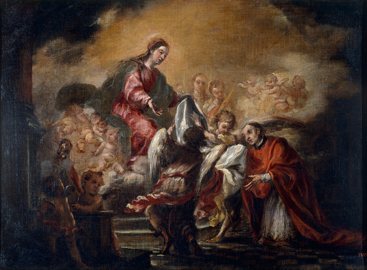 Imposition of the Chasuble on Saint Ildephonsus, vintage artwork by Juan de Valdes Leal, 12x8" (A4) Poster
