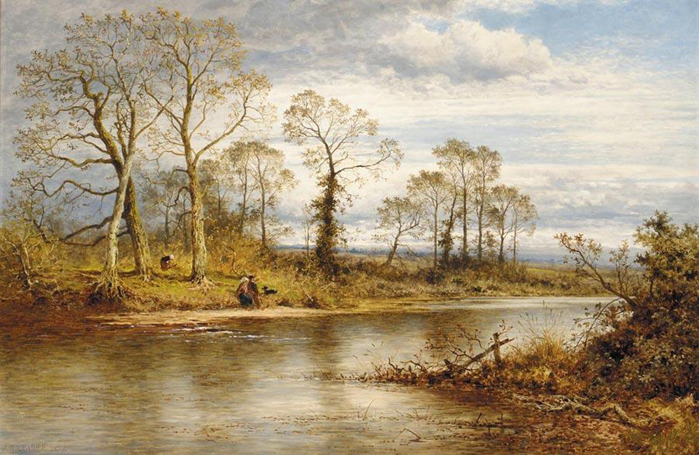 An English River in Autumn, vintage artwork by Benjamin Williams Leader, 12x8" (A4) Poster