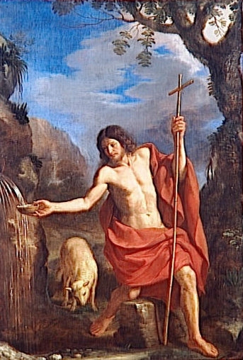 Saint John the Baptist at the Spring, vintage artwork by Guercino, 12x8" (A4) Poster