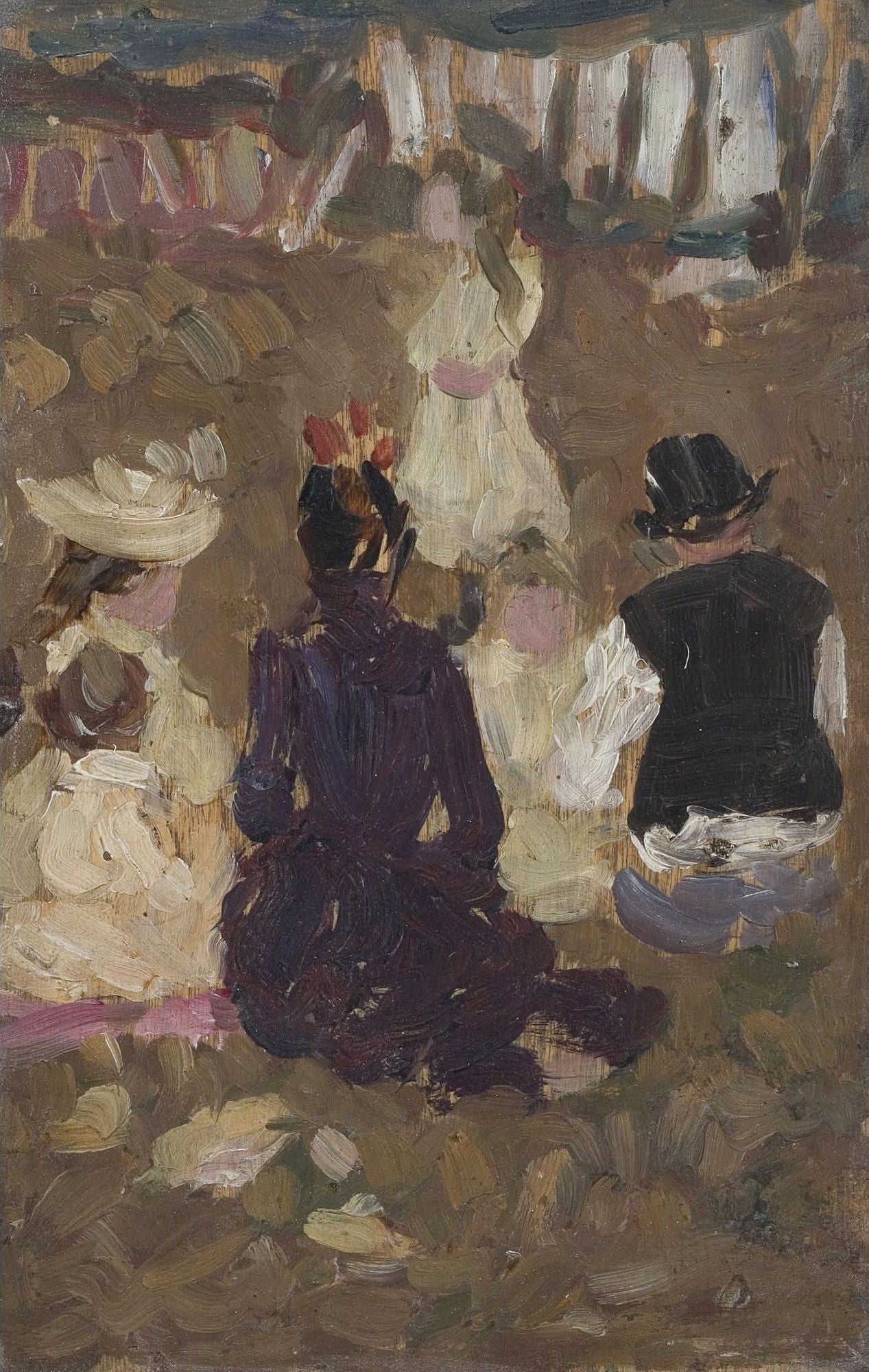 Seated Family in the Park by James Wilson Morris,A3(16x12")Poster