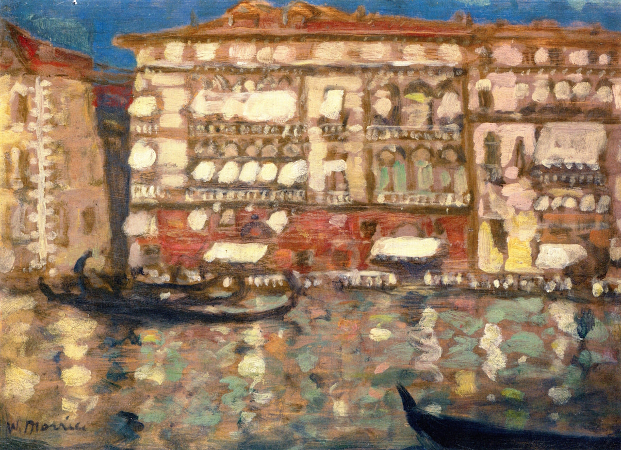 Old Palaces, Grand Canal, Venice, vintage artwork by James Wilson Morrice, 12x8" (A4) Poster