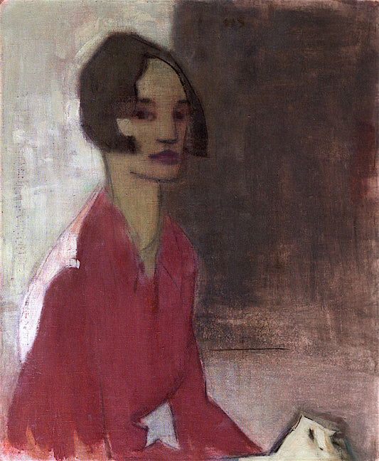 Brown Eyes, vintage artwork by Helene Schjerfbeck, 12x8" (A4) Poster