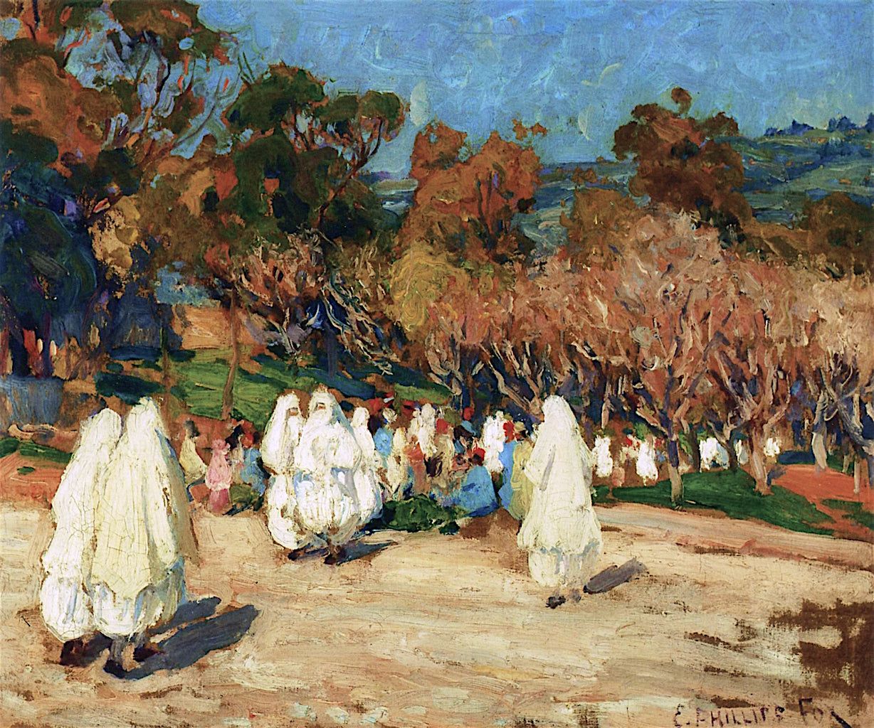 Moslems in Procession, vintage artwork by Emanuel Phillips Fox, 12x8" (A4) Poster
