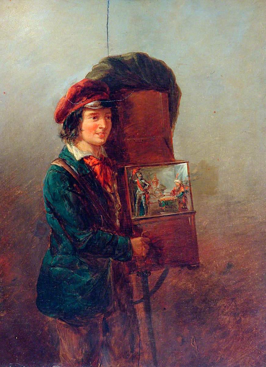The Organ Grinder, vintage artwork by William Mulready, 12x8" (A4) Poster