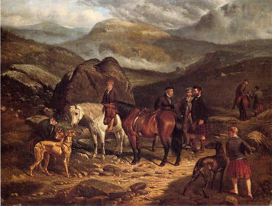Hunting on the Scottish Highlands, vintage artwork by Arthur Fitzwilliam Tait, A3 (16x12") Poster Print