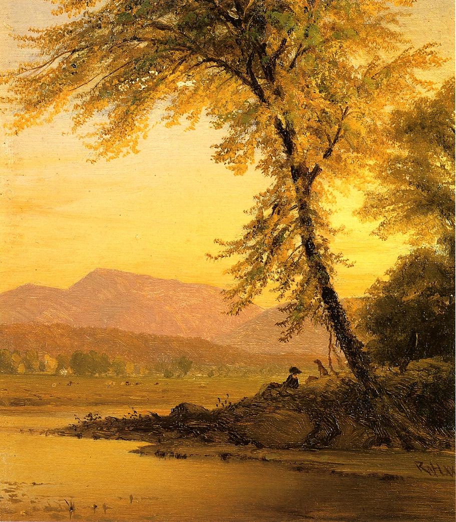 An Afternoon by  the River, vintage artwork by Richard William Hubbard, A3 (16x12") Poster Print