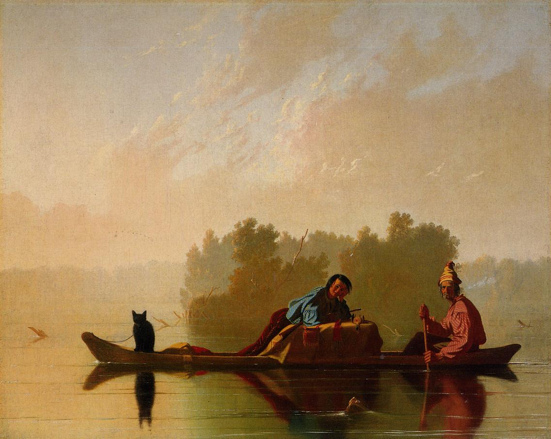 Fur Traders Descending the Missouri, vintage artwork by George Caleb Bingham, A3 (16x12") Poster Print