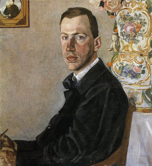 Portrait of E.F. Hollerbach, vintage artwork by Alexander Golovin, 12x8" (A4) Poster